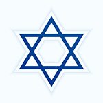 Blue Star of David on pale background