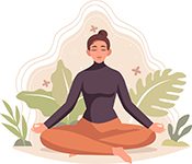 Organic flat People meditating 1